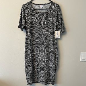 Lularoe Julia Black and White Dress